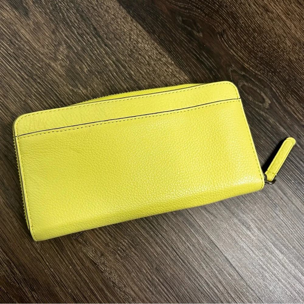 Kate Spade Accordion‎ Zip Around Leather Wallet Yellow